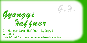 gyongyi haffner business card