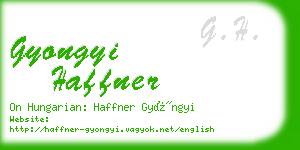 gyongyi haffner business card